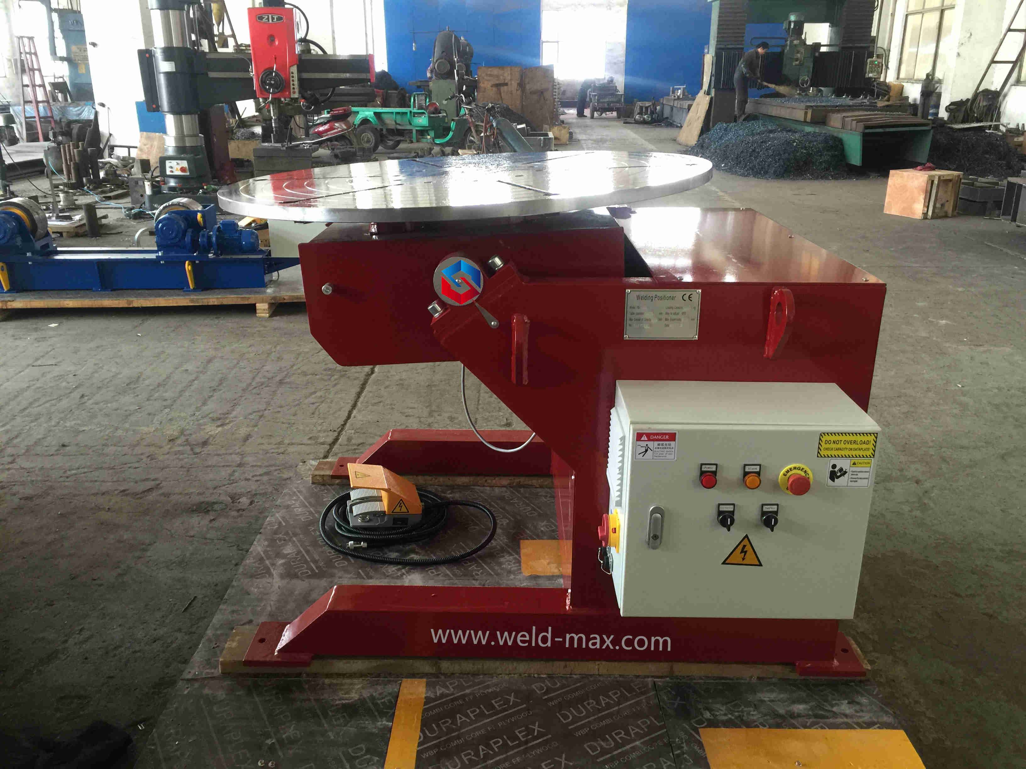 High definition 1×1 Argon Tungsten Arc Welding Column And Boom - HBJ-40 Red Fixed Welding Positioner With Horizontal Turning Table And 5 JAWS Chuck – Sanlian
