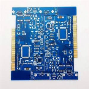 1.6mm Blue Multilayer Gold plating with gold fingers PCB Manufacturing