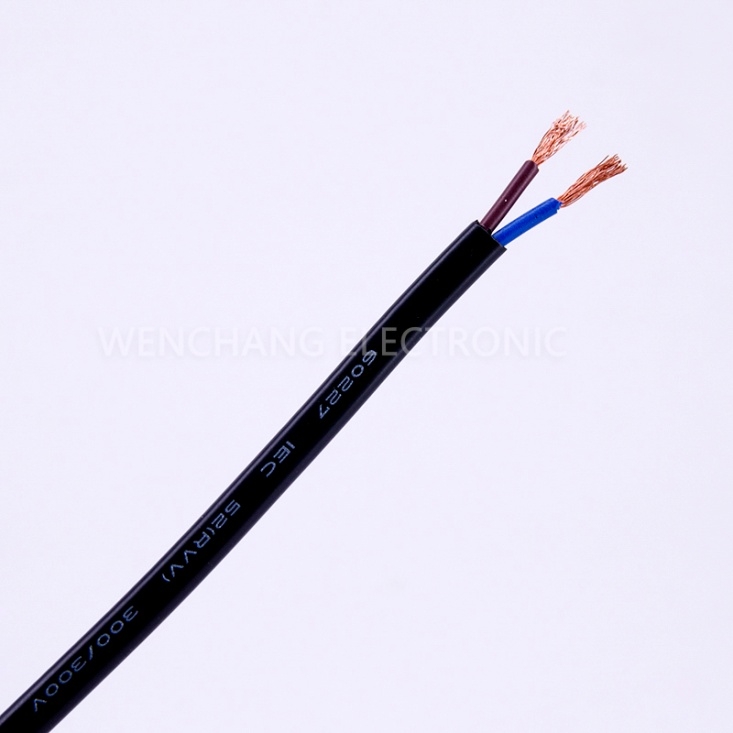 The full name of RVV cable is light copper core polyvinyl chloride insulated polyvinyl chloride sheathed flexible cable