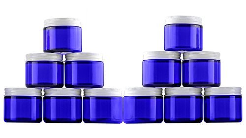 Download China Cheap Price Cosmetic Glass Bottle 2oz Cobalt Blue Straight Side Jar With White Metal Lid Troy Manufacturer And Supplier Troy