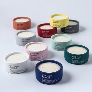TC37 Factory made 8.8 oz low profile colored cement cup scented candles can be used as wedding decorations