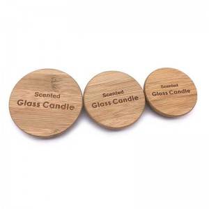 Customize logo bamboo/wood lids for candle jar