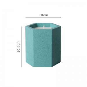 New customizable cement polygonal soy wax scented candle for family gatherings