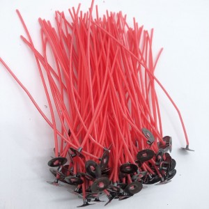 W40R Multi-size custom-length red cotton wax wick for making candles