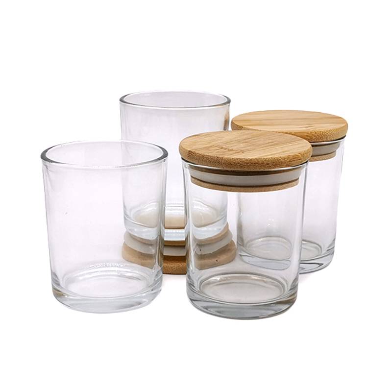 Hot New Products Candle Jar With Wooden Lids - big clear glass candle jars with bamboo lid – Winby