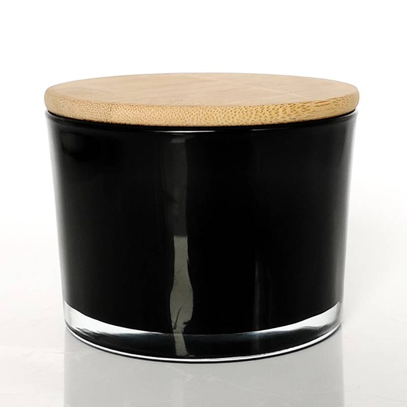 wholesale candle jars black glass candle