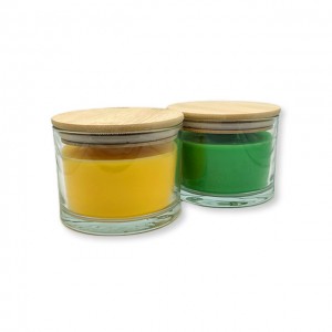 A06T Factory hot sale 10.9 oz clear glass jar scented candles can be customized with bamboo lid and candle color