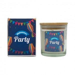 A07T Newly designed 7 oz mid summer themed transparent candle jar aroma candle gift set
