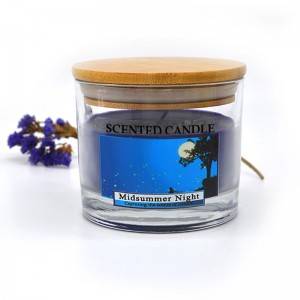 transparent glass jar scented candle