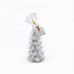 Silver Christmas tree art candle