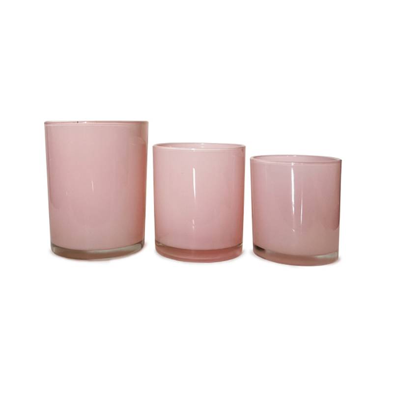 wholesale custom colored pink candle jars,High Quality Glass