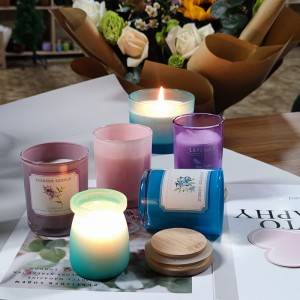 Polished glass soy wax scented luxury candles