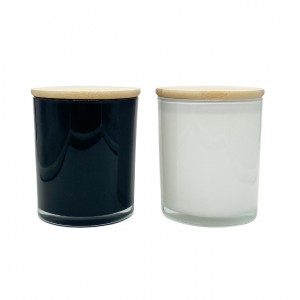 KA08P Factory wholesale inner spray white and inner spray black glass candle cup