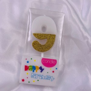 P29 creative gold dust for birthday cake decoration candle multicolor number Birthday candle