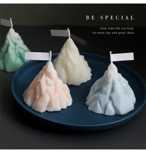E131 Factory-made craft candles in the shape of coloured peaks can be customised with a logo