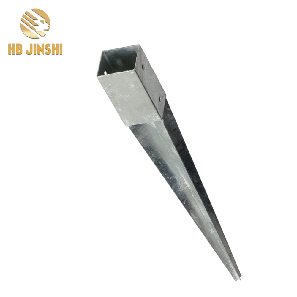 Square Wood Post Ground Sleeve Fence Carrier Sleeve Hot-Dip Galvanised Base Plate Post Anchor