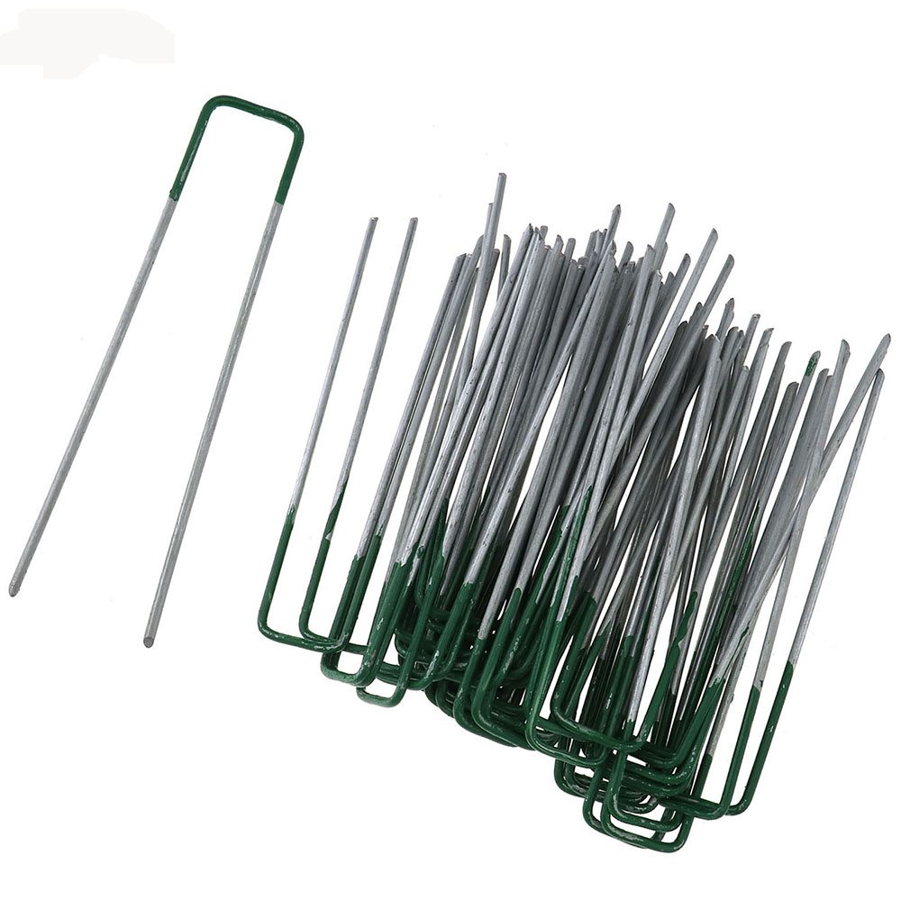 Green coated artifical grass pins turf pins