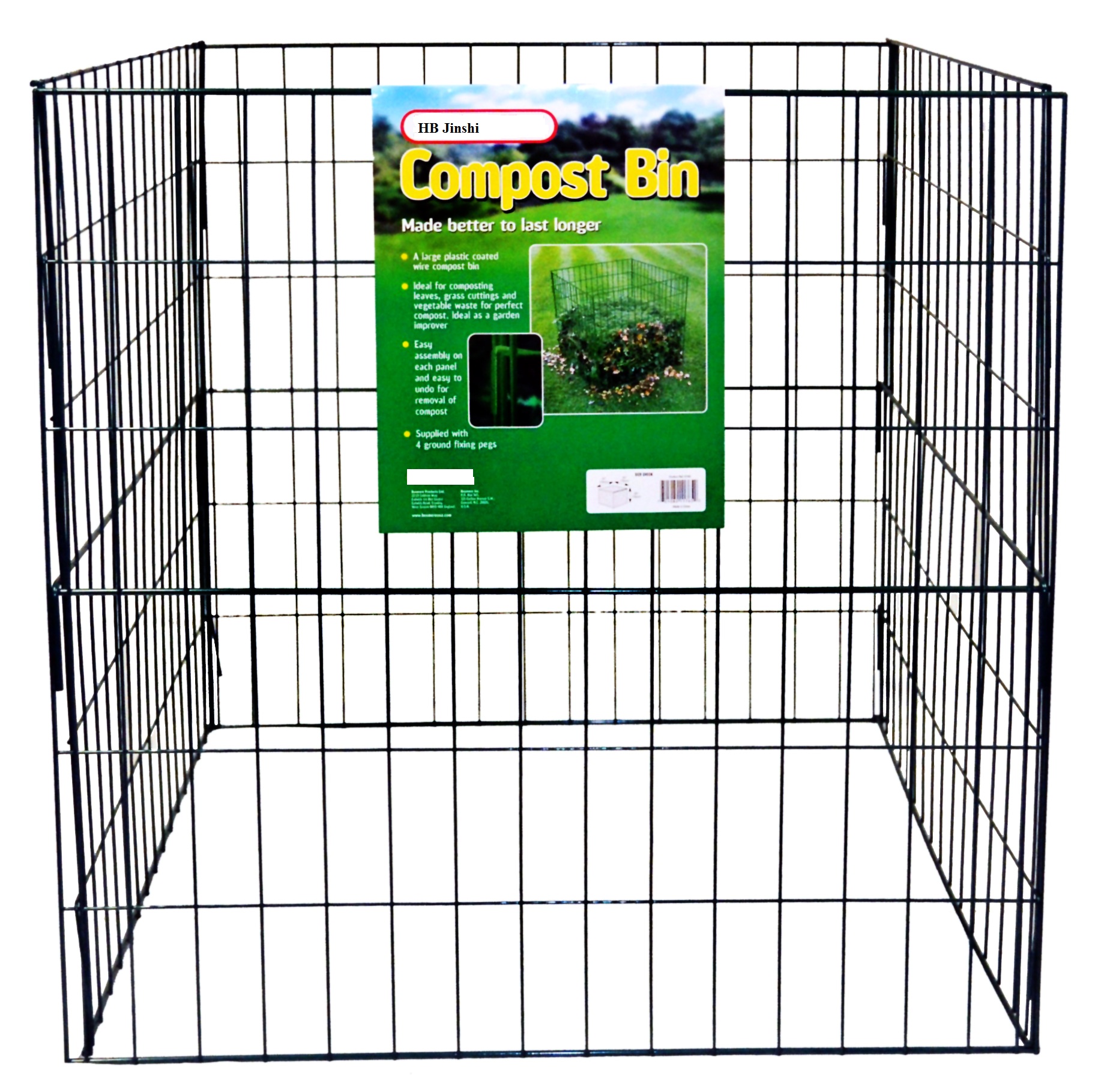 48"x48"x36" Powder Coated garden wire Compost Bin