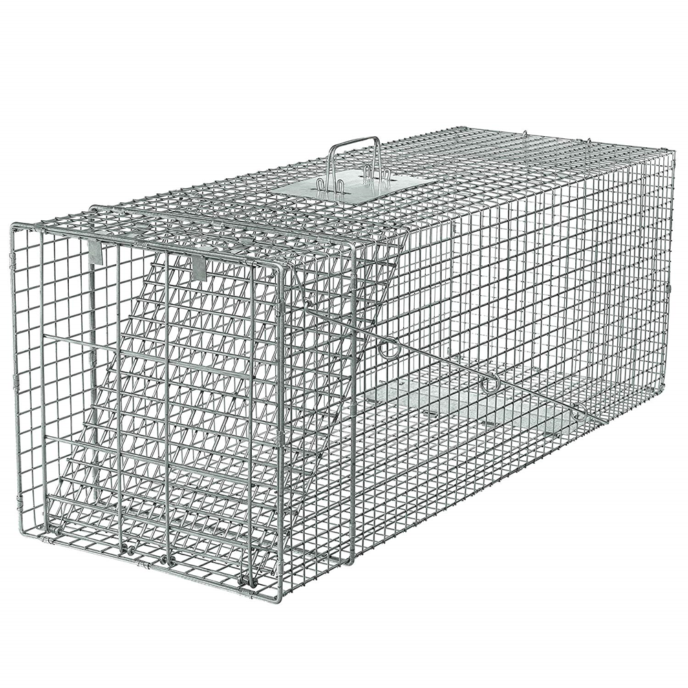 32" Humane Animal Trap Steel Cage for Live Rodent Control Rat Squirrel Raccoon