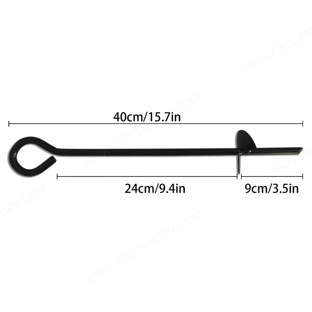 Metal Anchor Spikes Blacking Coating Helix Ground Anchor Stakes for dog and tent