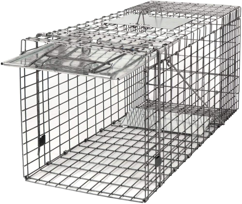 32 inch Cage Trap Live Animal Trap Catch Release Humane Rodent Cage for Raccoons and Cats