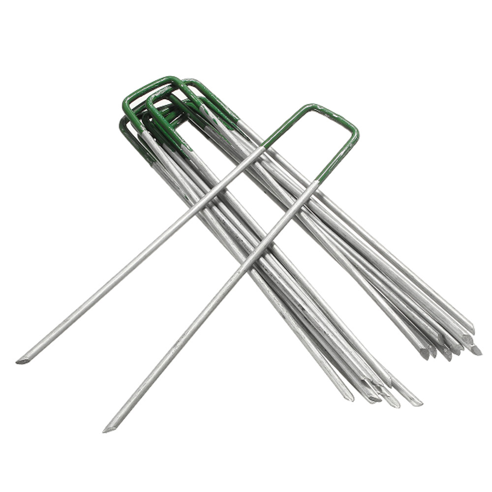 Green Artificial Grass Turf U Pins Metal Galvanized Pegs Staples