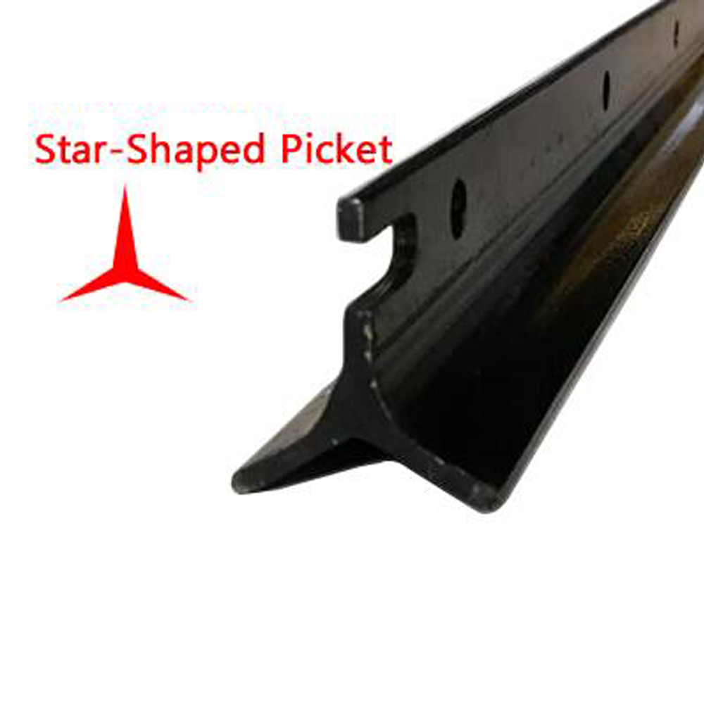 Star Shaped Picket, Black Y Post, View star picket