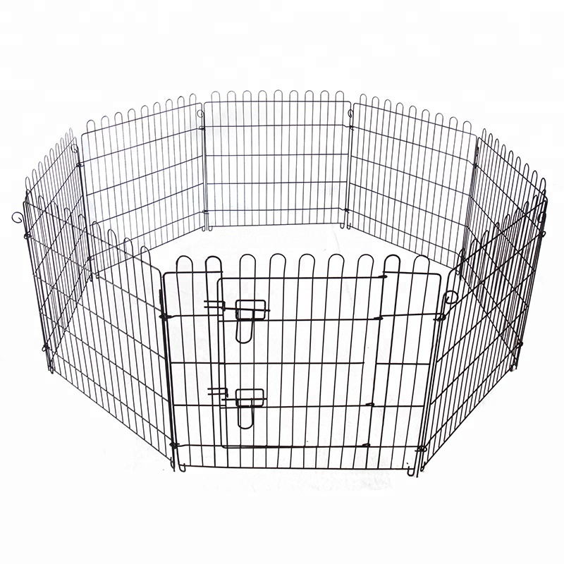 6 Panel Metal Play Run Cage Pet Dog Puppy Pen for Rabbit Guinea Pig Cat