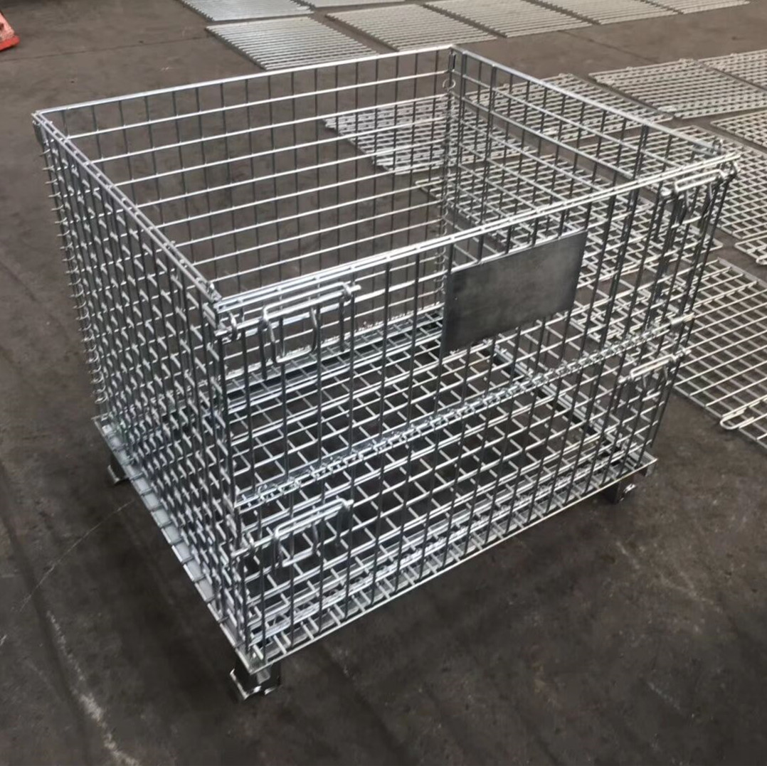heavy duty foldable storage metal pallet cage