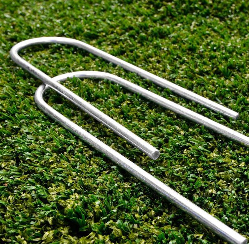 GALVANIZED STEEL GROUND COVER FIXING STAPLES / PEGS / PINS 150mm x 30mm x 150mm