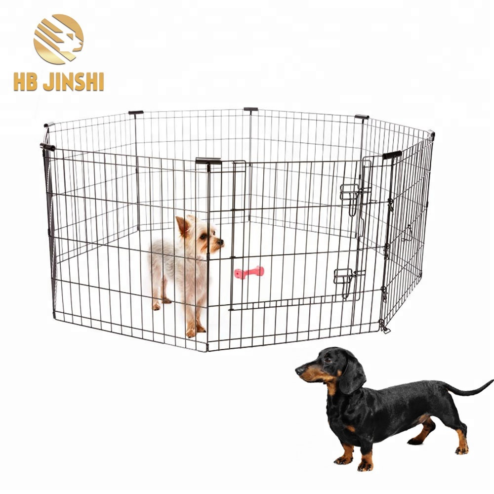 cage dog 8 panel 42"-Black Tall Dog Playpen/ folding dog cage