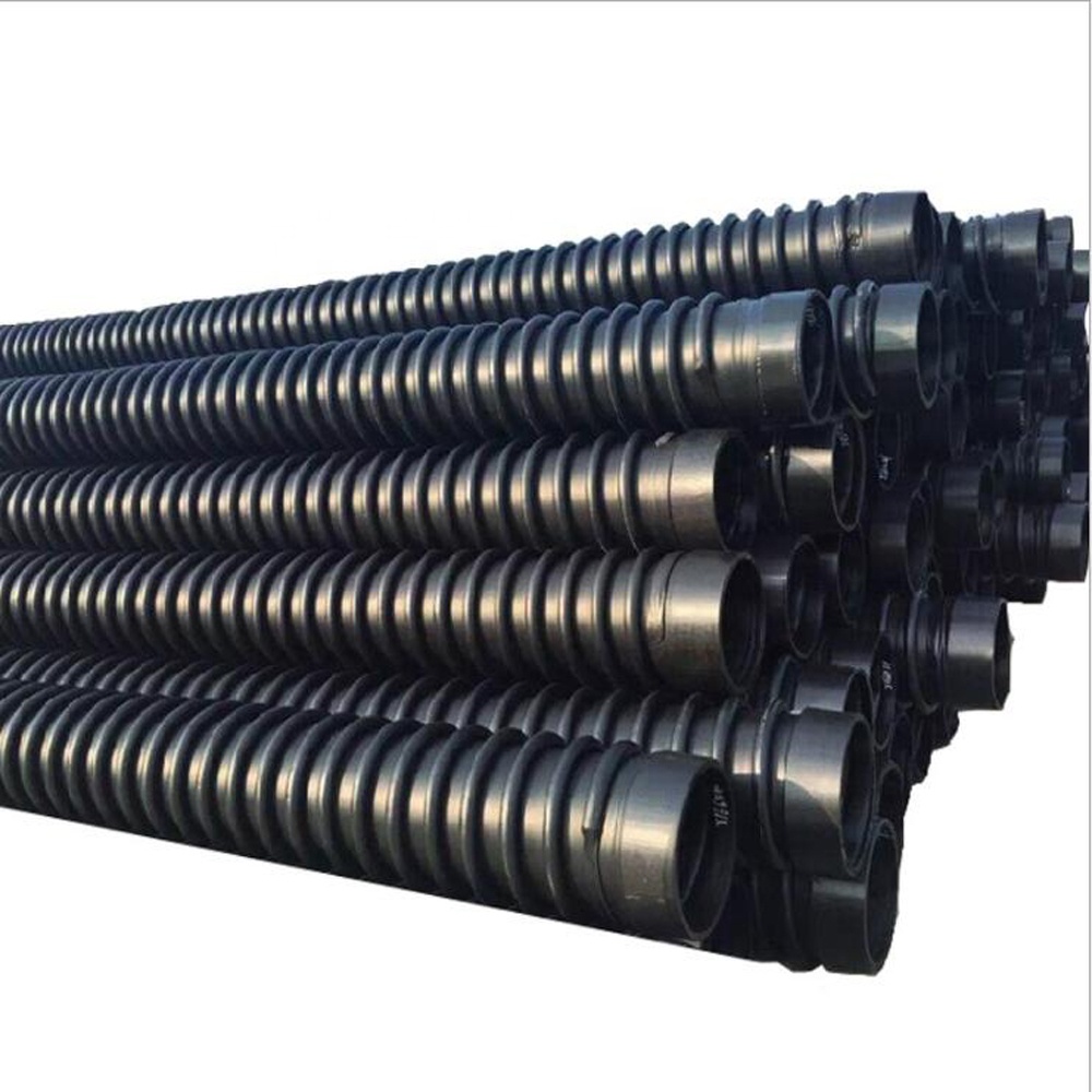 HDPE Sewer Tube 2000mm Winding Structure Wall Plastic Carat Pipeline