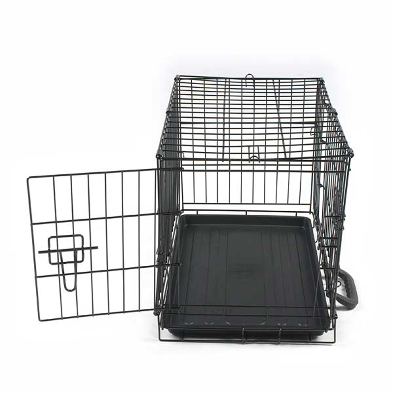 Portable steel pet transport large doble door dog transport cage