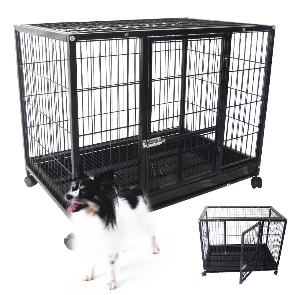 China supplier Popular 304 Stainless Steel Large Strong Dog Cages with Wheels