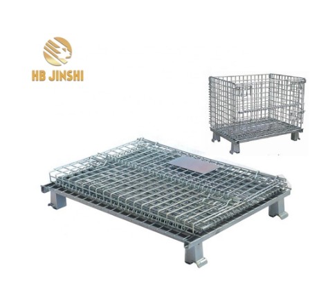 High quality storage cage folding wire mesh container wire mesh cage
