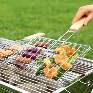 bbq wire mesh for folding fish vegetables shrimp