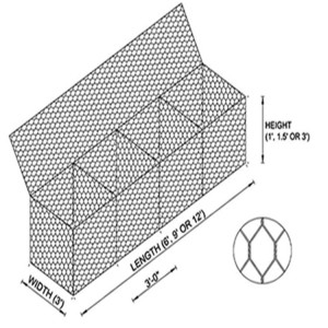 Hexagonal gabion lebokose