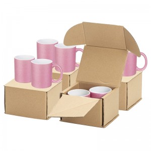 11 OZ sublimation Mugs Blanks  Pink Glitter Coffee Mugs Ceramic Photo Cups
