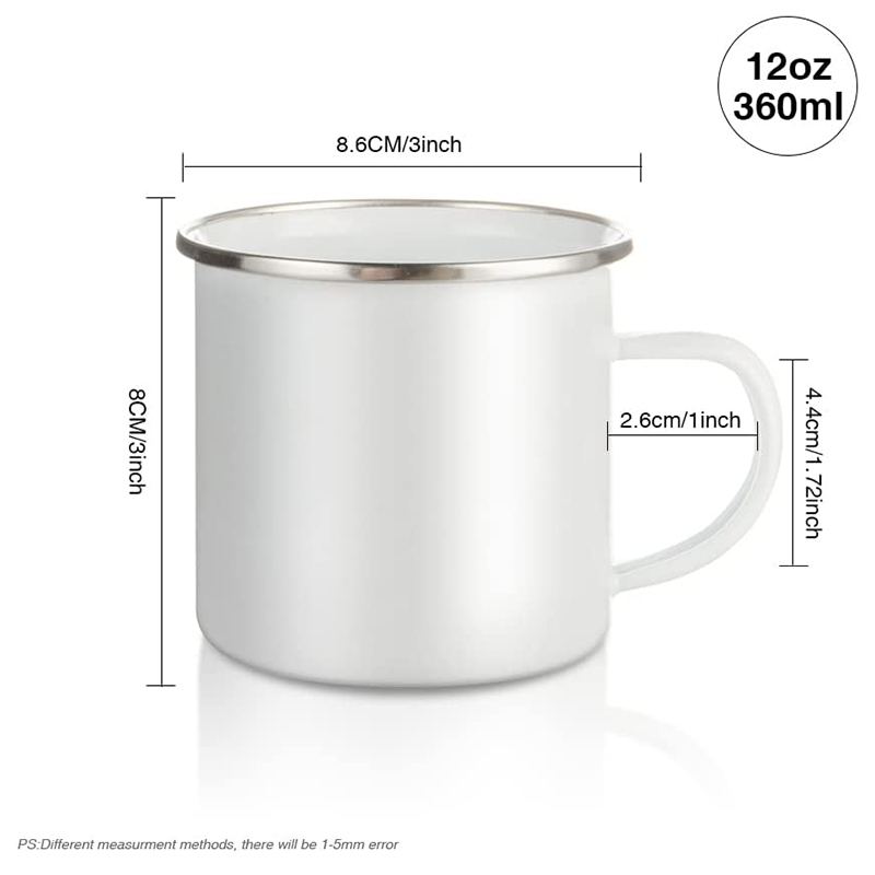 11 oz. White Matte Stainless Steel Camp Mugs for Sublimation