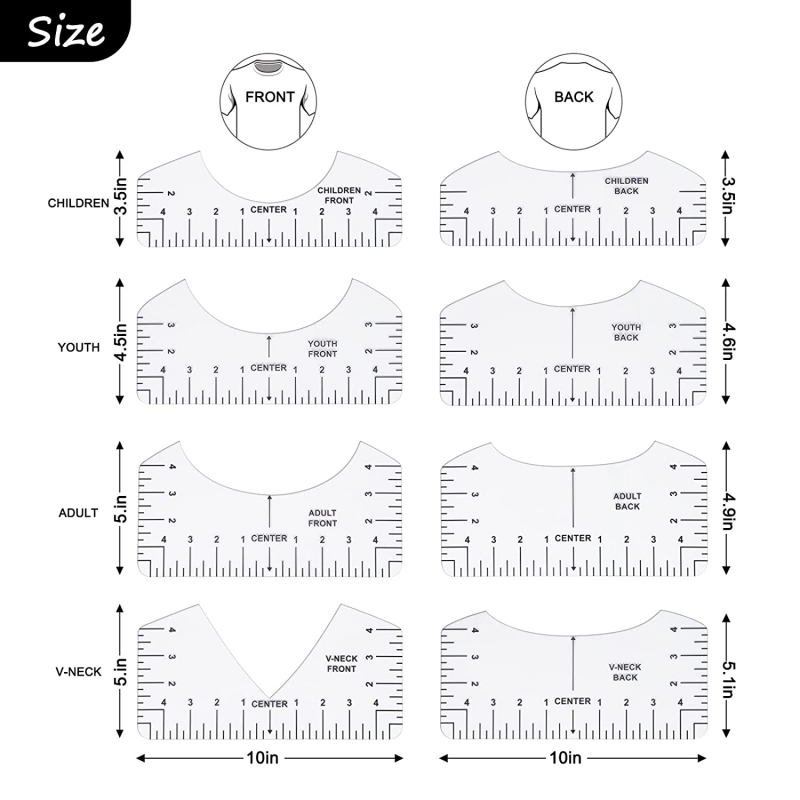 2 Pack Tshirt Ruler Guide for Vinyl Alignment,T Shirt Ruler to