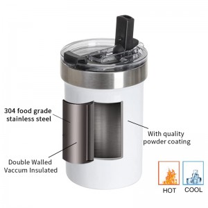 18 OZ Sublimation Tumbler White Stainless Steel Coffee Mugs with Sippy Up Lid and Straw