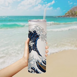 25 OZ Sublimation Glass Blanks Skinny Tumbler Frosted Straight Tumbler Coffee Juice Cups