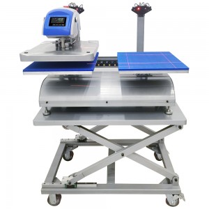 40 x 50cm Double Station Automatic Electric Heat Press Machine With Laser Alignment & Lift Cart