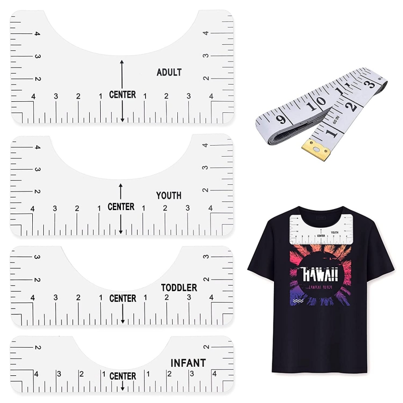 Wholesale 5 PCS T-Shirt Ruler Guide for Heat Press with Guide Tool  Alignment Manufacturer and Supplier