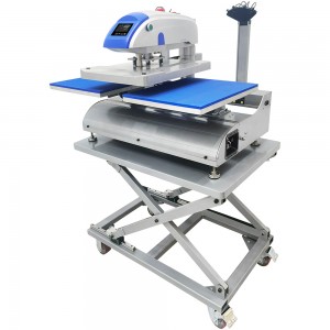 40 x 50cm Double Station Automatic Electric Heat Press Machine With Laser Alignment & Lift Cart