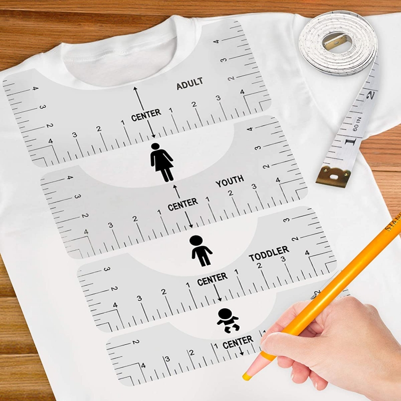 6 PCS T-Shirt Ruler Guide Alignment Tool to Center Designs T-Shirt Featured Image