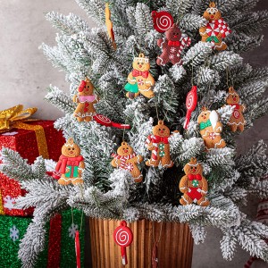 Gingerbread Man Christmas Ornaments Christmas Ornaments Set Candy Cane Christmas Decor