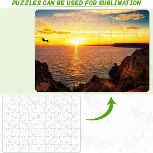 A5 63 Rectangle Sublimation Blank Puzzle Jigsaw Rectangle Heart-Shaped Blank Puzzle