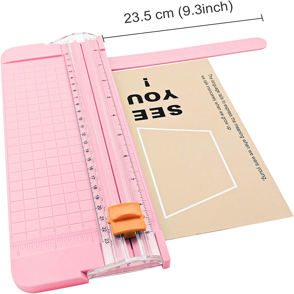 Paper Cutter, A4 Paper Trimmer with Security Safeguard & Side Ruler  Portable Straight Edge Cutter for Scrapbooking Craft Paper, Photos, Label