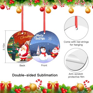 MDF Personalized Sublimation Pendant Blank Christmas Ornaments Supplies for Home Decor